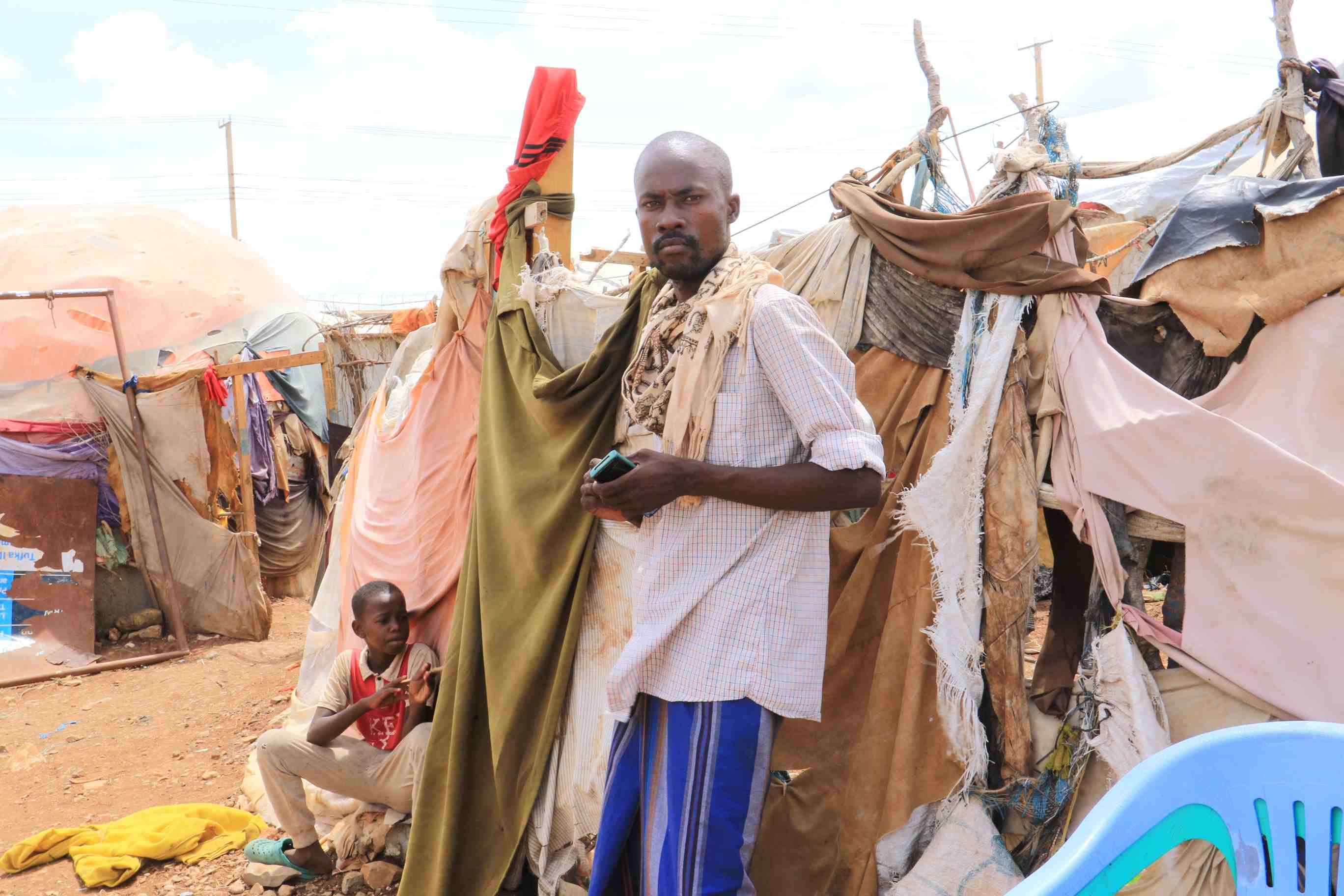 Mohamed Muktar Sheikh Ahmed Sheikh Ibrahim, a drought-displaced resident of Beledul Amiin Camp in Baidoa, Somalia. Photo: Nuurto Mohamed Hussein.