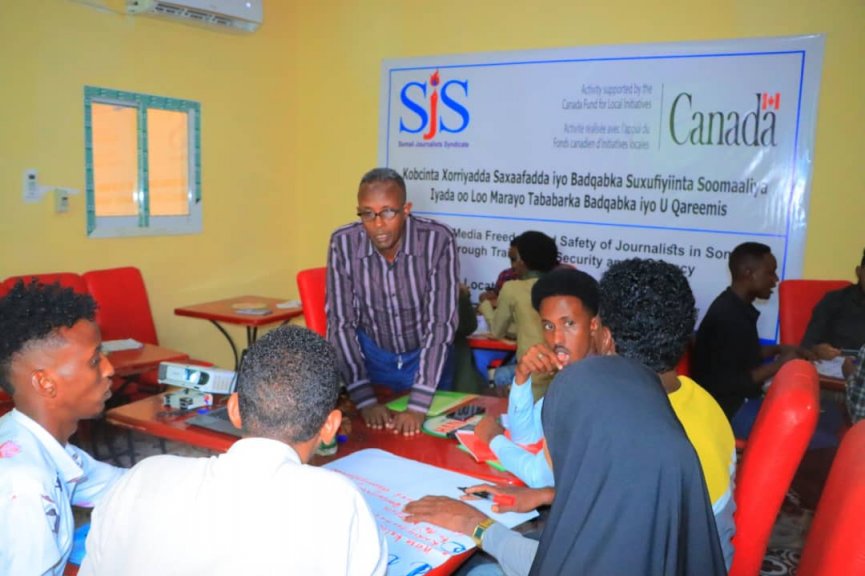 Journalists training in Gedo region, Somalia in January 2023.